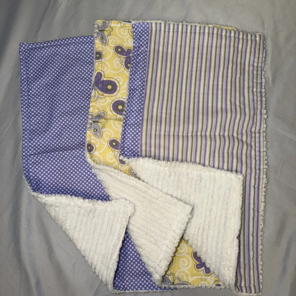 Handcrafted Baby Burp Cloths Cotton & Organic  Chenille Setof 3 Super Absorbent